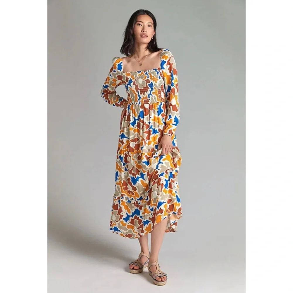 Anthropologie Smocked Midi Dress x Dolan Left Coast